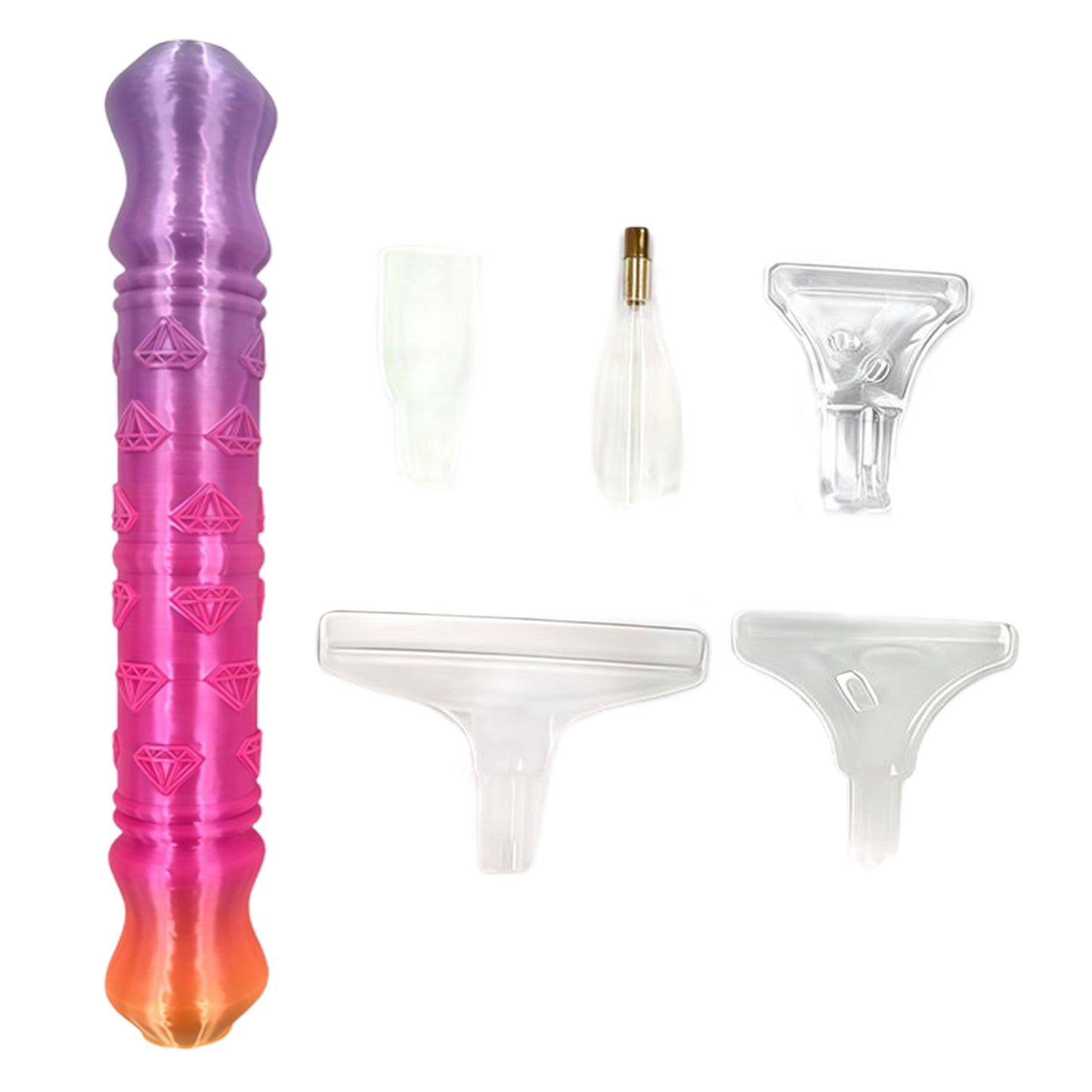 Diamond Painting Pen with 5 Tips 5D Diamond Painting Tools (Purple Pink Orange)