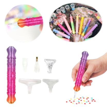 Diamond Painting Pen with 5 Tips 5D Diamond Painting Tools (Purple Pink Orange)