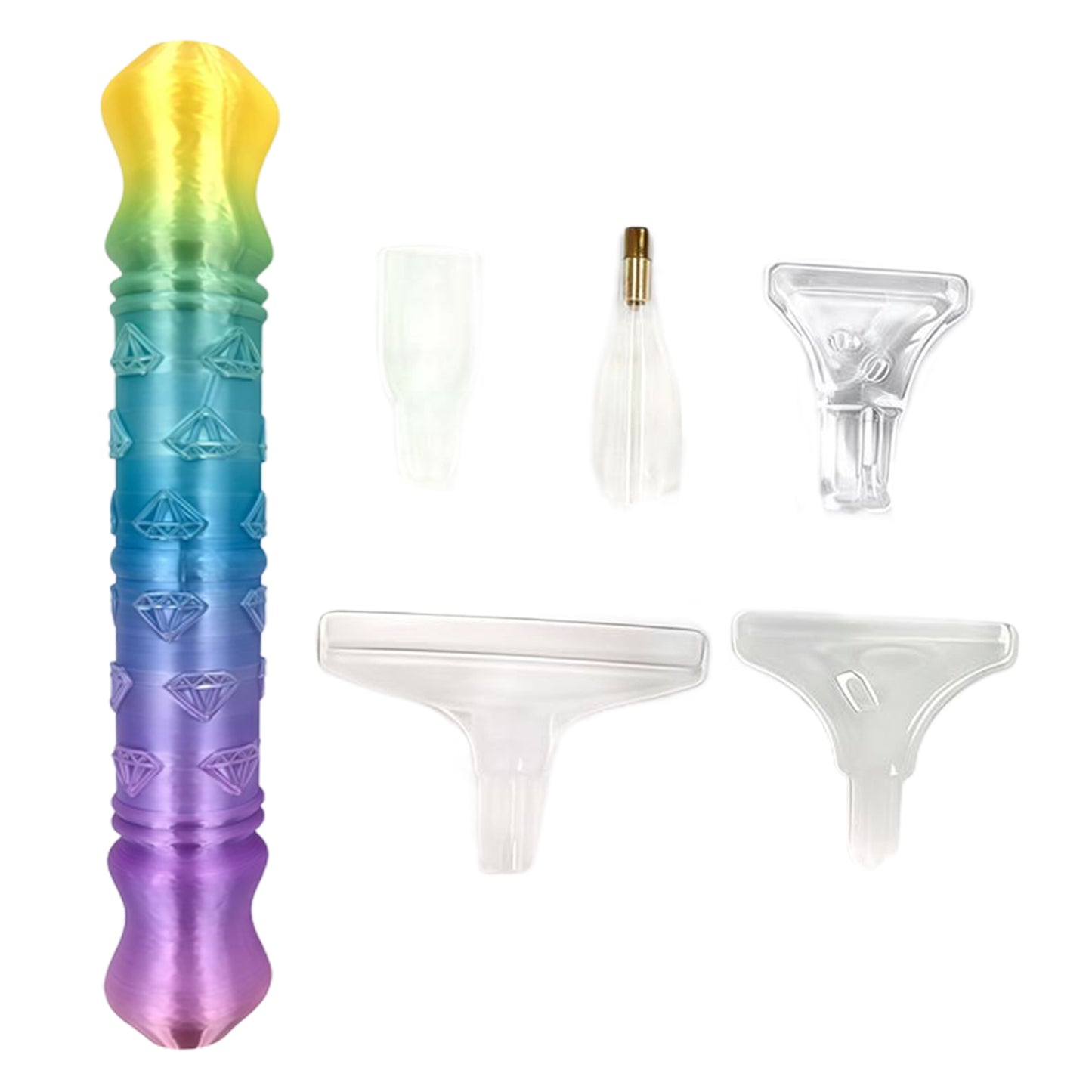 Diamond Painting Pen with 5 Tips 5D Diamond Painting Tools (Yellow Blue Purple)