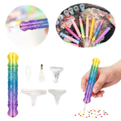 Diamond Painting Pen with 5 Tips 5D Diamond Painting Tools (Yellow Blue Purple)