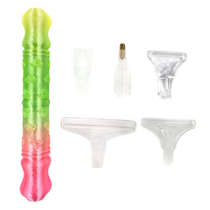 Diamond Painting Pen with 5 Tips Diamond Art Accessories and Tools (Green Pink)
