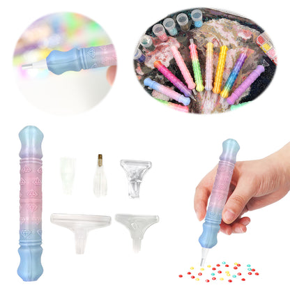 Diamond Painting Pen with 5 Tips Diamond Art Accessories and Tools (Pink Blue)