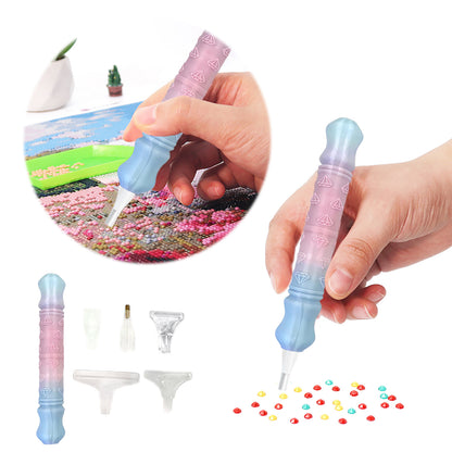 Diamond Painting Pen with 5 Tips Diamond Art Accessories and Tools (Pink Blue)