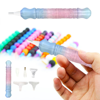 Diamond Painting Pen with 5 Tips Diamond Art Accessories and Tools (Pink Blue)