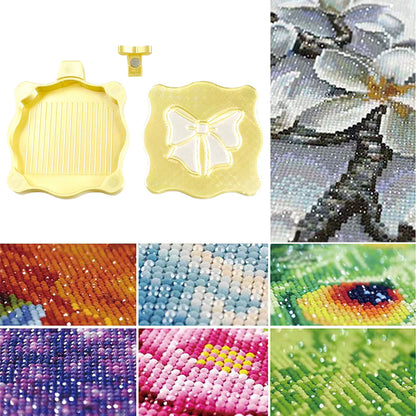 Bowknot DIY Diamond Art Painting Trays Kits with Lid for Adults Crafts (Yellow)