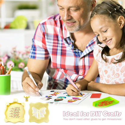 Bowknot DIY Diamond Art Painting Trays Kits with Lid for Adults Crafts (Yellow)