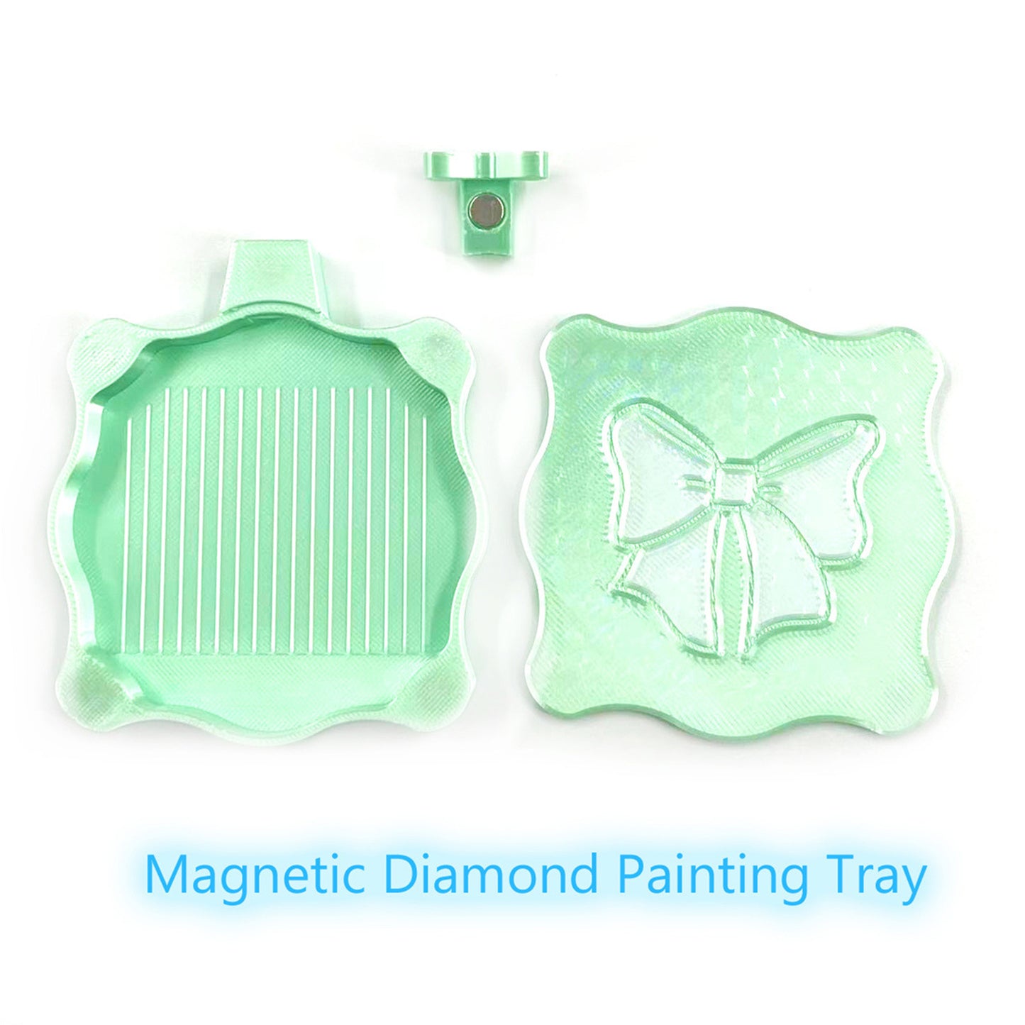 Bowknot DIY Diamond Art Painting Trays Kits with Lid for Adults Crafts (Green)