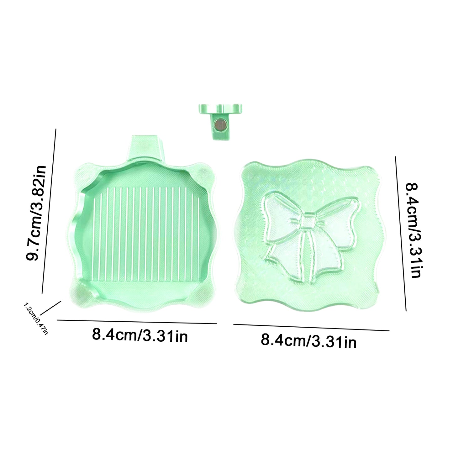 Bowknot DIY Diamond Art Painting Trays Kits with Lid for Adults Crafts (Green)