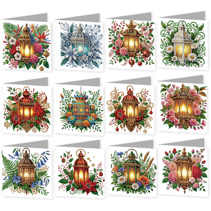 12Pcs Night Light DIY Diamond Painting Greeting Card Kit for Adults Gifts