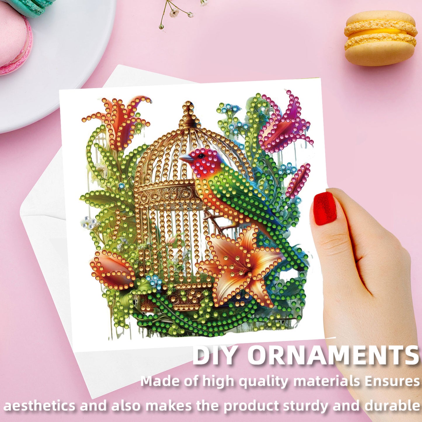 12Pcs Birdcage DIY Diamond Painting Greeting Card Kit for Adults Holiday Gifts