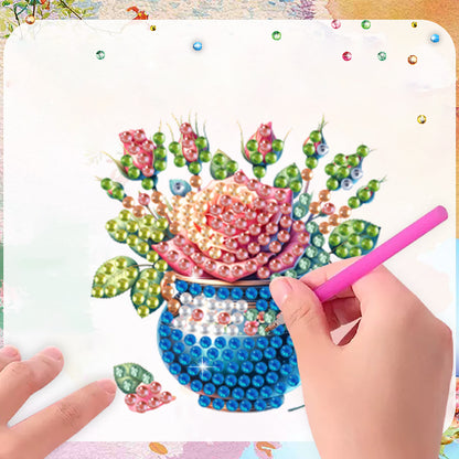 15pcs Flowers 2D Acrylic DIY Special-Shaped Diamond Art Fridge Magnet Kit Decor