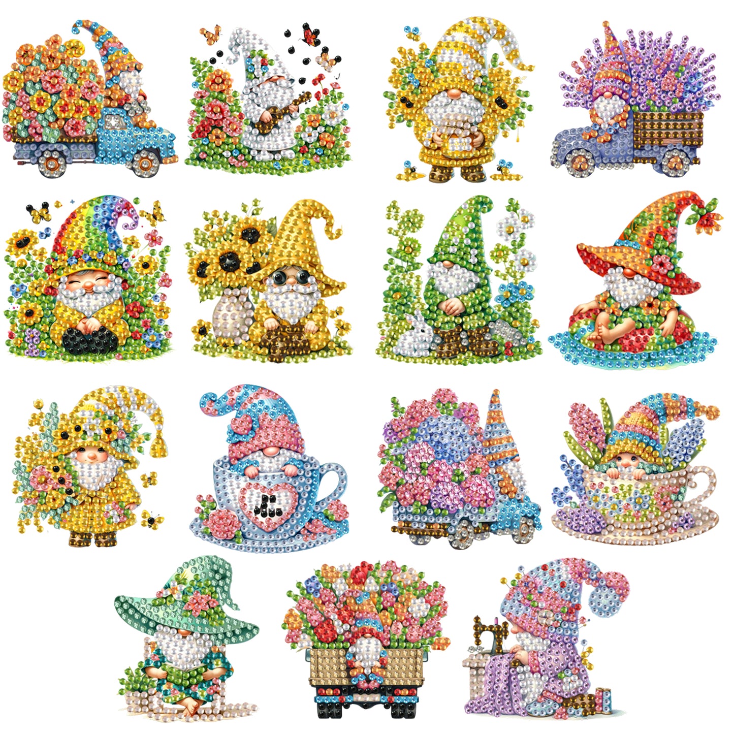 15pcs Goblins 2D Acrylic DIY Special-Shaped Diamond Art Fridge Magnet Kit Decor