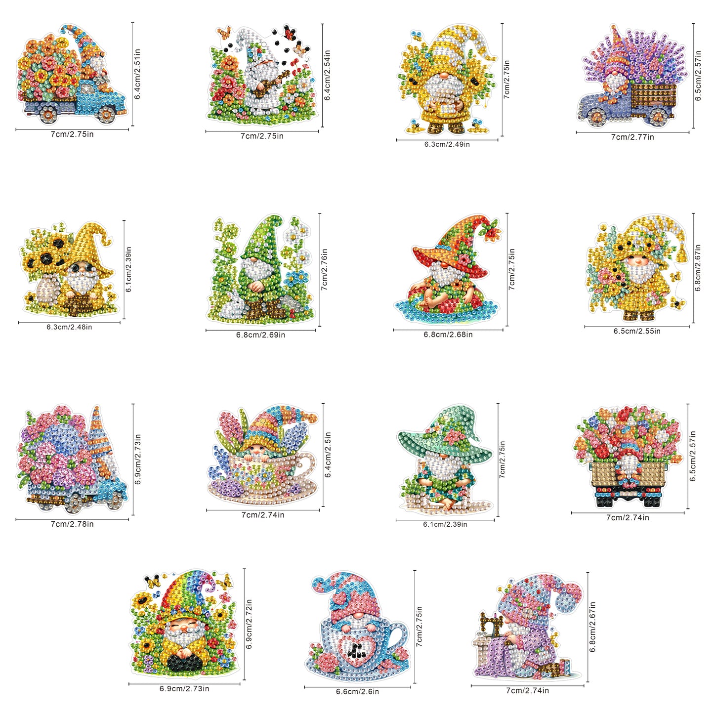 15pcs Goblins 2D Acrylic DIY Special-Shaped Diamond Art Fridge Magnet Kit Decor