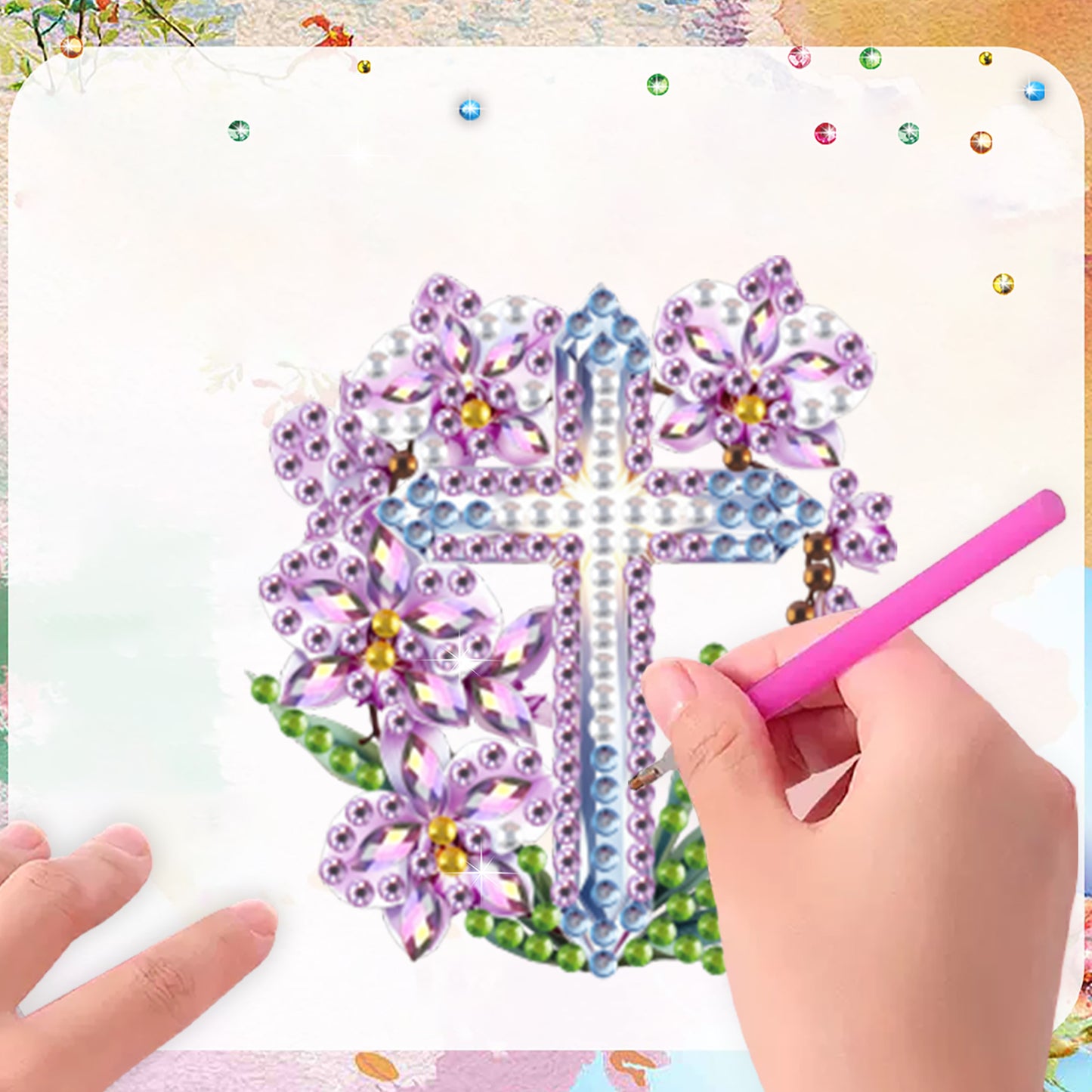 15pcs Faith 2D Acrylic DIY Special-Shaped Diamond Art Fridge Magnet Kit Decor