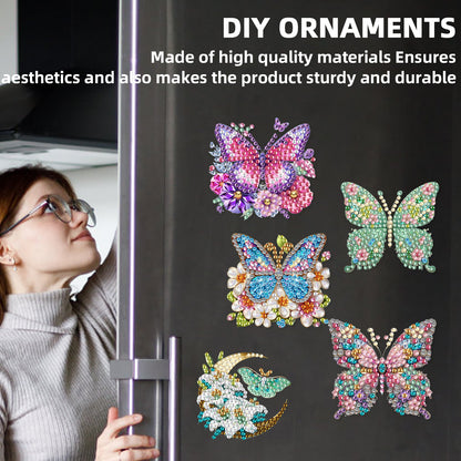 15pcs Butterflies 2D Acrylic DIY Special-Shaped Diamond Art Fridge Magnet Kit