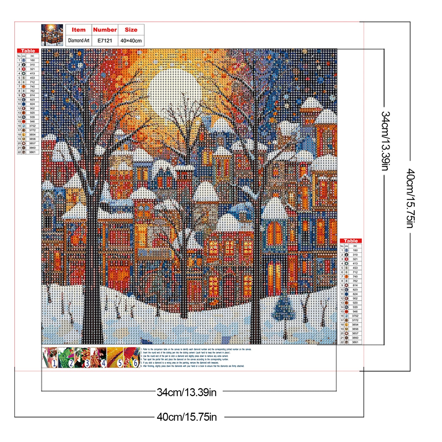 Snowy Cabin - Full Round Drill Diamond Painting 40*40CM