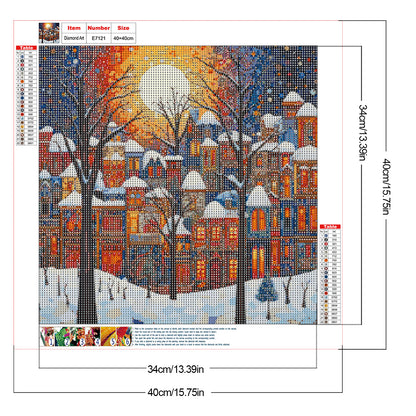 Snowy Cabin - Full Round Drill Diamond Painting 40*40CM