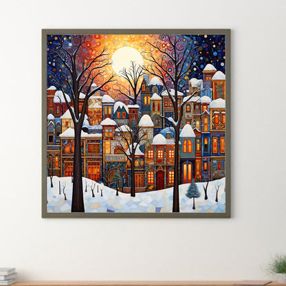 Snowy Cabin - Full Round Drill Diamond Painting 40*40CM