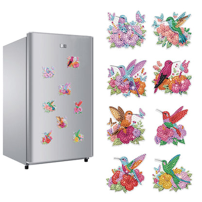 16Pcs Butterfly Hummingbird DIY Fridge Diamond Painting Magnets Stickers Gifts