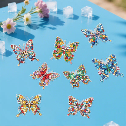 16Pcs Butterfly Hummingbird DIY Fridge Diamond Painting Magnets Stickers Gifts