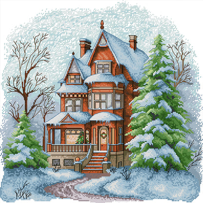 Winter Villa - 14CT Stamped Cross Stitch 43*42CM (Joy Sunday)