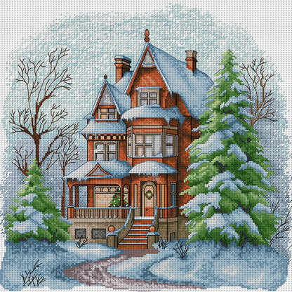 Winter Villa - 14CT Stamped Cross Stitch 43*42CM (Joy Sunday)