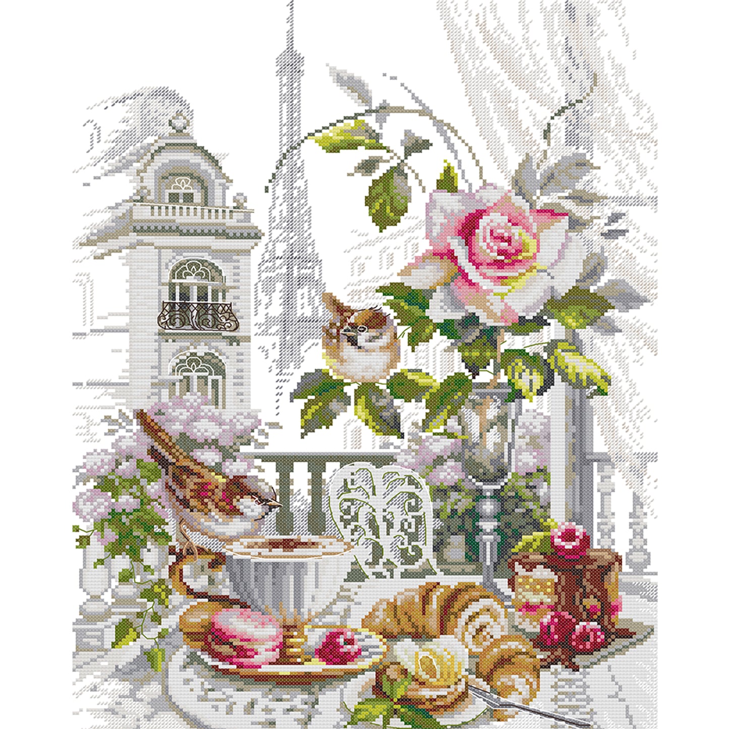 Paris Morning - 14CT Stamped Cross Stitch 37*48CM (Joy Sunday)