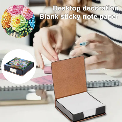 4pcs Flower Basket PU DIY Diamond Painting Kit Note Box with 160 Sheets of Paper