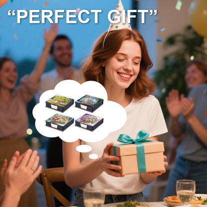 4pcs Flower Basket PU DIY Diamond Painting Kit Note Box with 160 Sheets of Paper