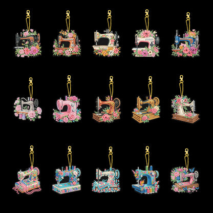 15Pcs Elf Girl DIY Double Sided Diamond Painting Keychain Kits for Beginners