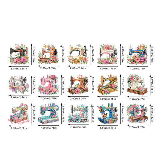 15Pcs Elf Girl DIY Double Sided Diamond Painting Keychain Kits for Beginners