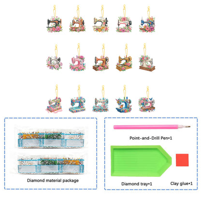 15Pcs Elf Girl DIY Double Sided Diamond Painting Keychain Kits for Beginners