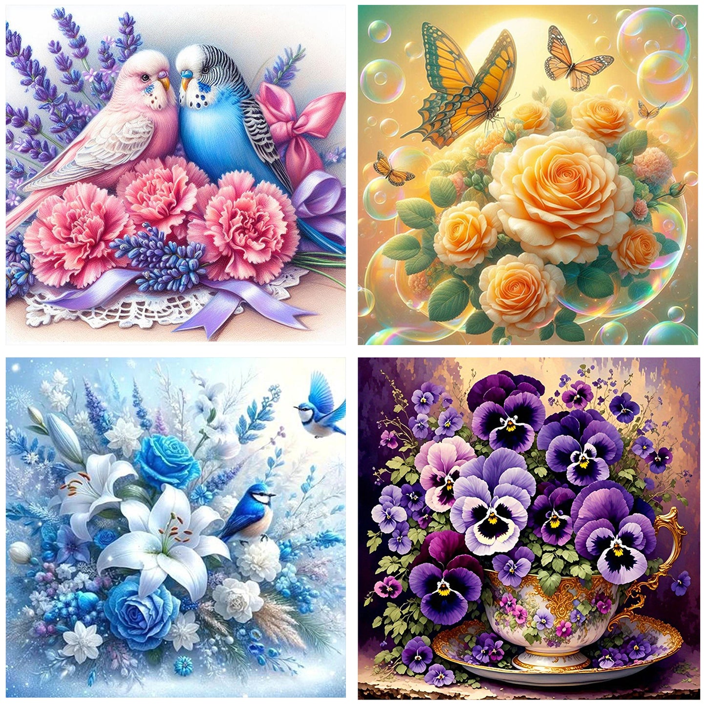 Flowers And Birds - Full Round Drill Diamond Painting 30*30CM