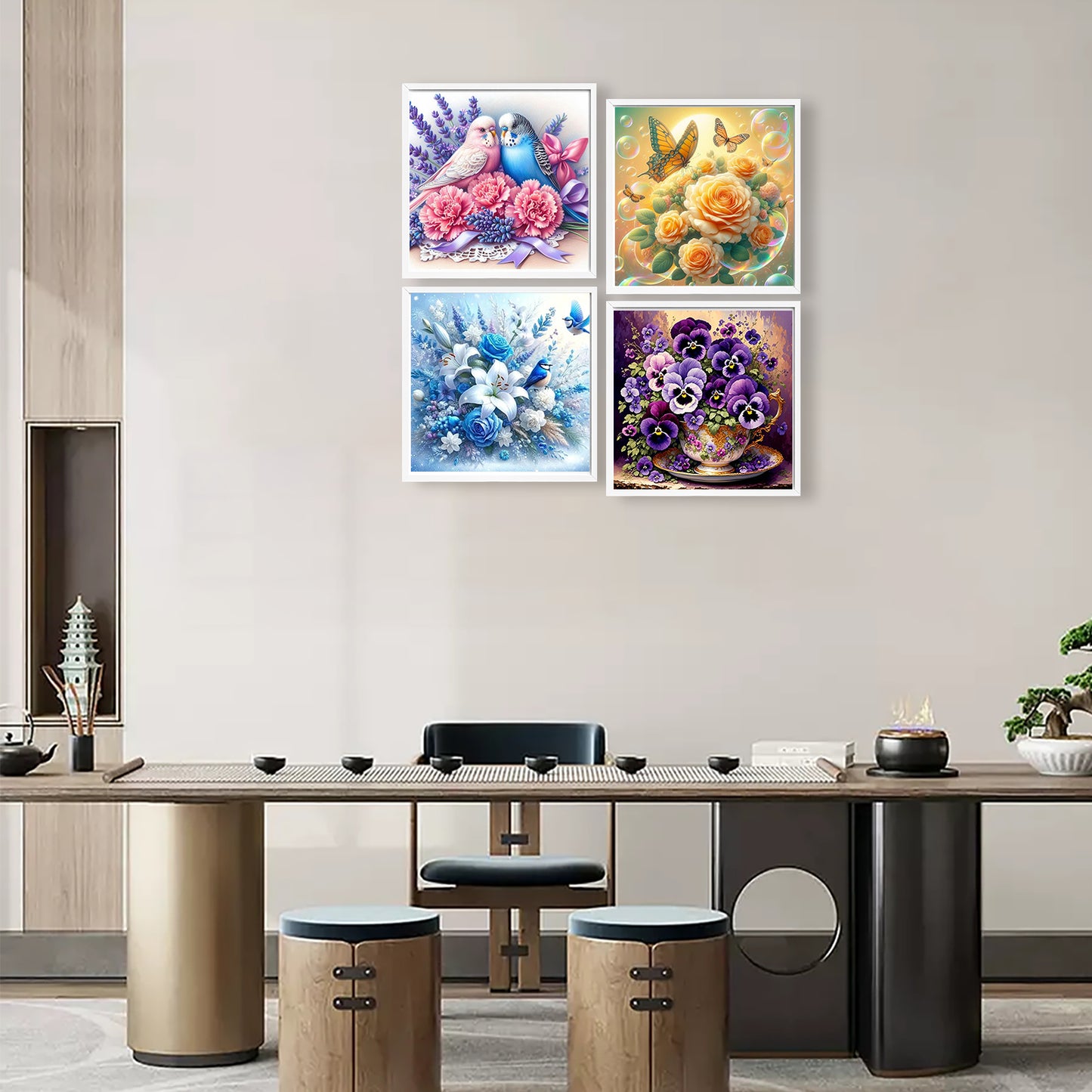 Flowers And Birds - Full Round Drill Diamond Painting 30*30CM