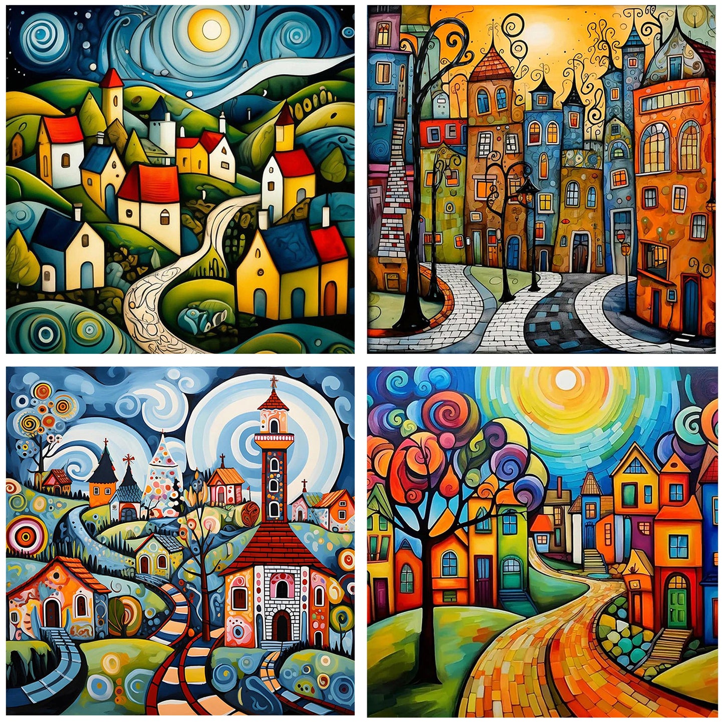 Houses - Full Round Drill Diamond Painting 30*30CM