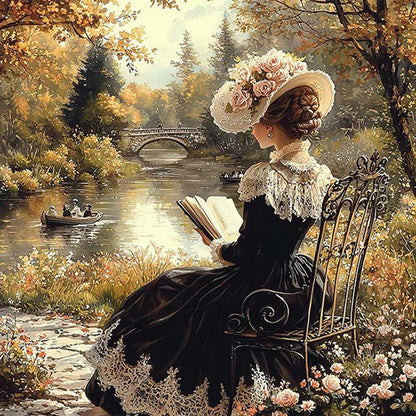 Vintage Girl - Full Round Drill Diamond Painting 30*30CM