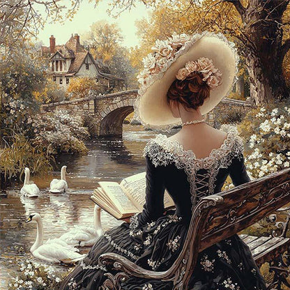 Vintage Girl - Full Round Drill Diamond Painting 30*30CM