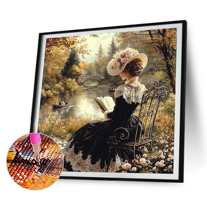 Vintage Girl - Full Round Drill Diamond Painting 30*30CM