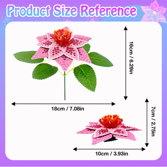8Pcs 3D Artificial Flowers DIY Desktop Diamond Art Kits for Adults Home Decor