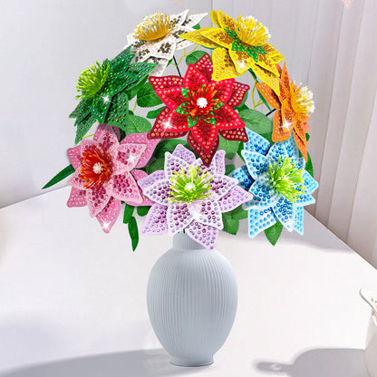 8Pcs 3D Artificial Flowers DIY Desktop Diamond Art Kits for Adults Home Decor
