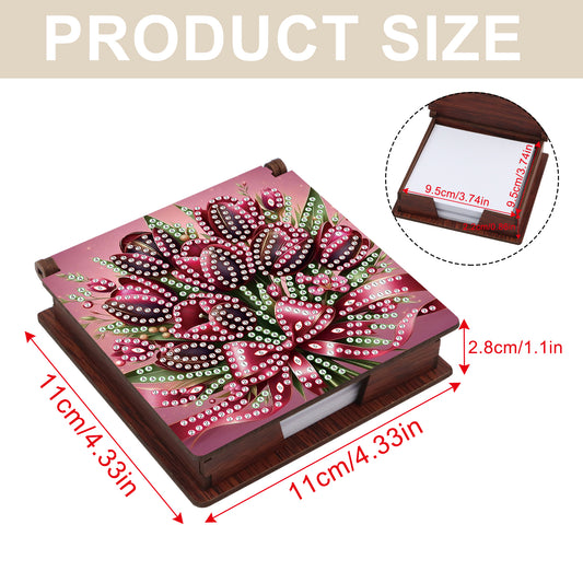 Wooden DIY Tulip Bouquet Diamond Painting Kit Note Box with 160 Papers Gifts