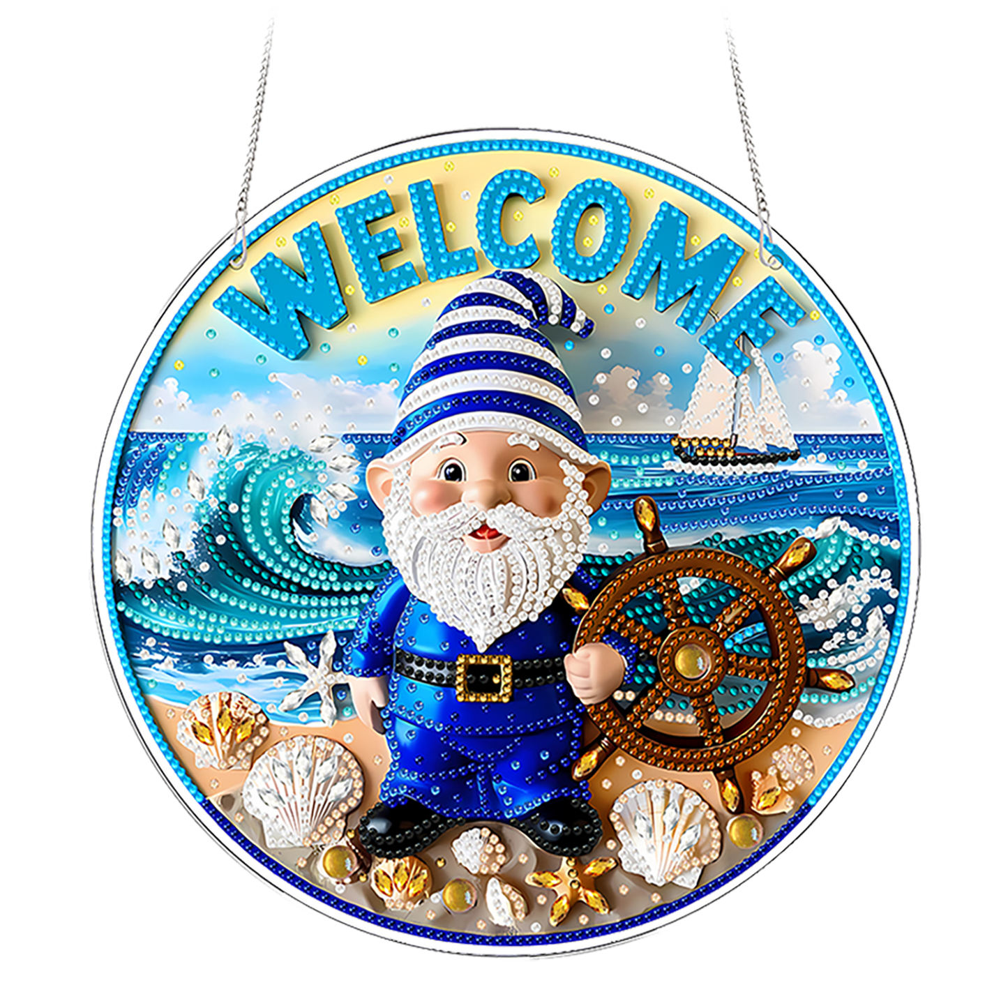 Dwarf 2D Flat DIY Acrylic Diamond Painting Pendants Crafts for Home Wall Decor