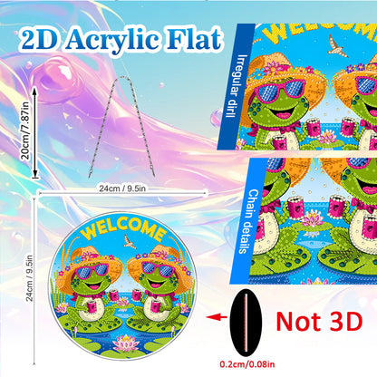 Frog 2D Flat DIY Acrylic Diamond Painting Pendants Crafts for Home Wall Decor