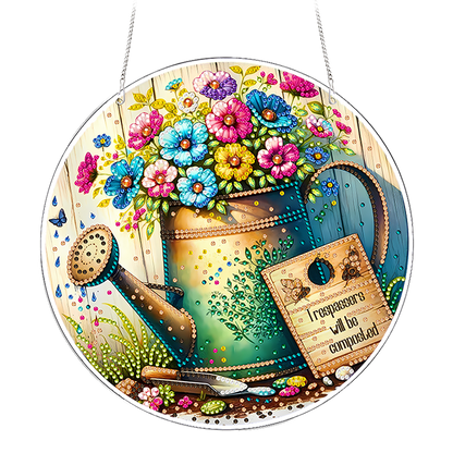 Garden 2D Flat DIY Acrylic Diamond Painting Pendants Crafts for Home Wall Decor