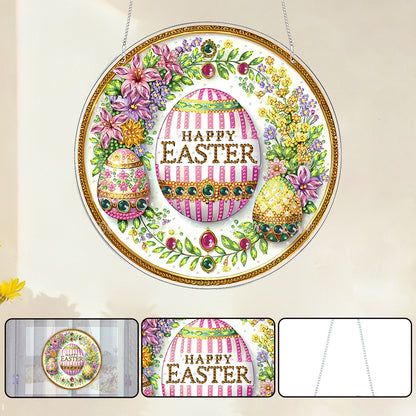 Easter 2D Flat DIY Acrylic Diamond Painting Pendants Crafts for Home Wall Decor