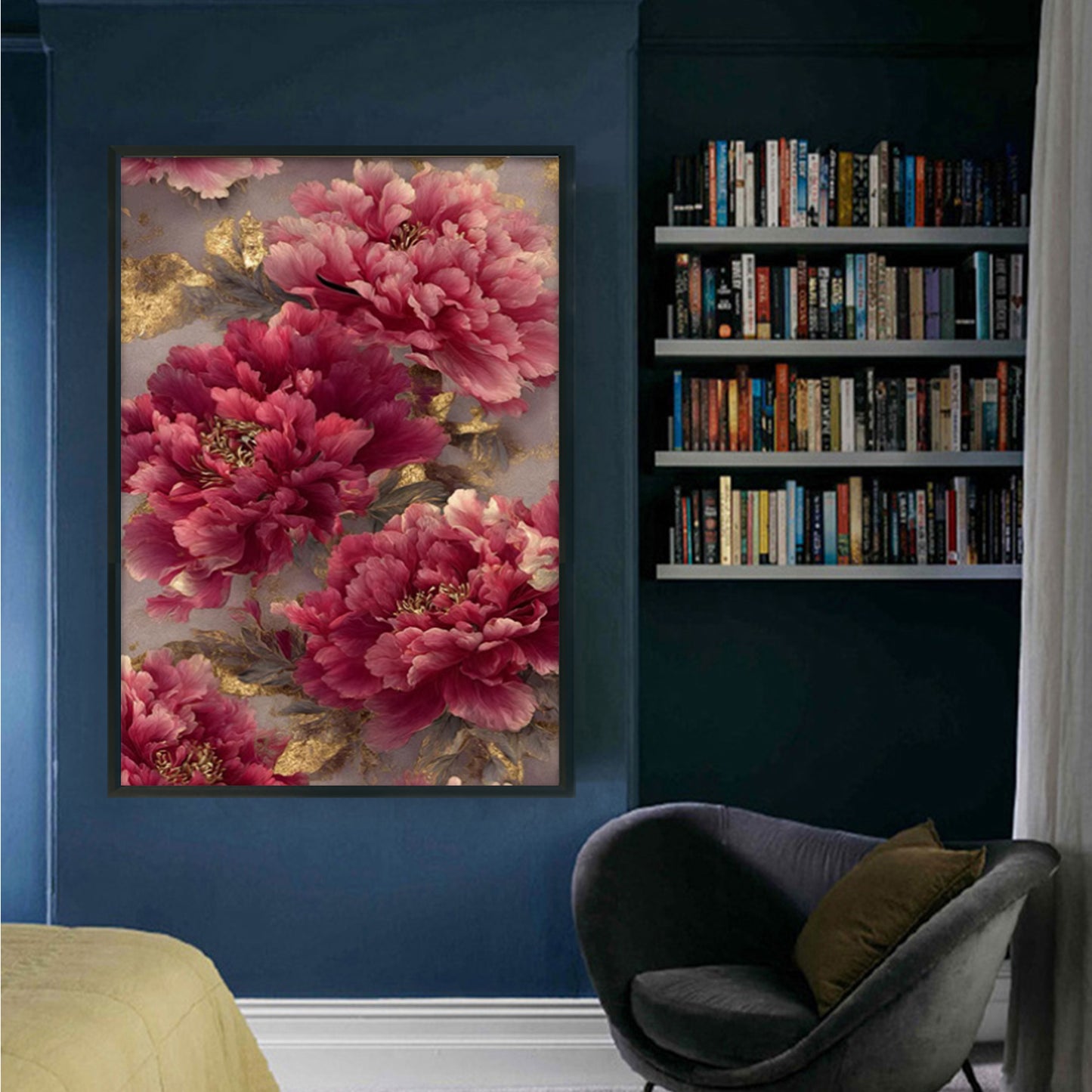 A Flourishing Bloom Of Peonies - 11CT Stamped Cross Stitch 70*50CM (Mona Lisa Brand)