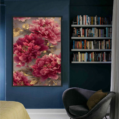 A Flourishing Bloom Of Peonies - 11CT Stamped Cross Stitch 70*50CM (Mona Lisa Brand)