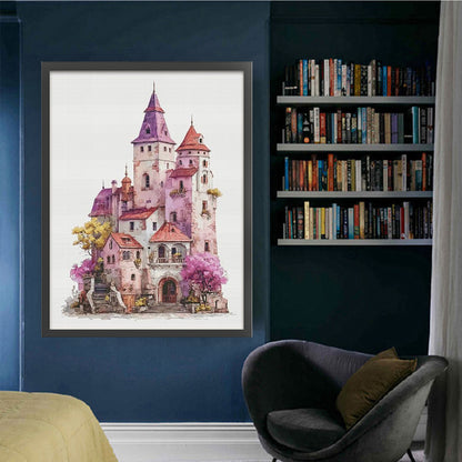 Flowering Castle - 14CT Stamped Cross Stitch 70*90CM (Egyptian cotton)(Fairy Brand)