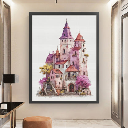 Flowering Castle - 14CT Stamped Cross Stitch 70*90CM (Egyptian cotton)(Fairy Brand)