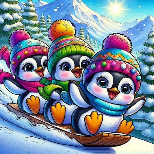 Penguins - Full Round Drill Diamond Painting 50*50CM